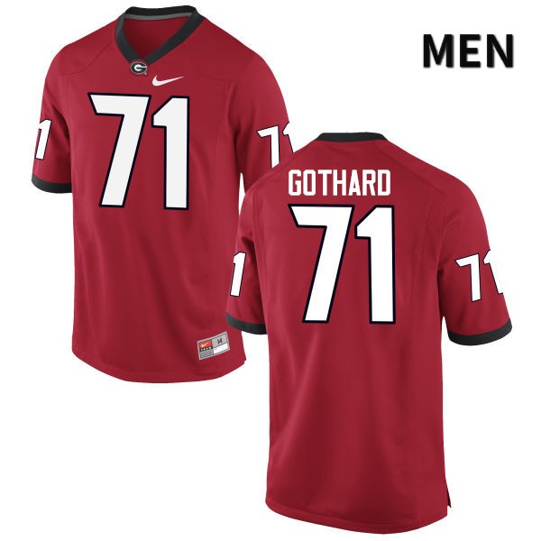 Georgia Bulldogs Men's Daniel Gothard #71 Red Stitched College UGA Football Jersey 23TN017PF